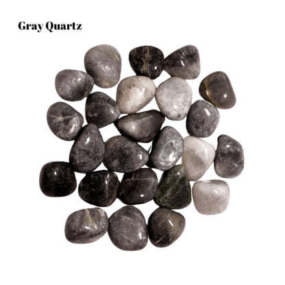 Gray Quartz Tumbled Stones – 1 lb Bulk Bag | Polished Natural Gray & White Quartz Tumble Superb Minerals 