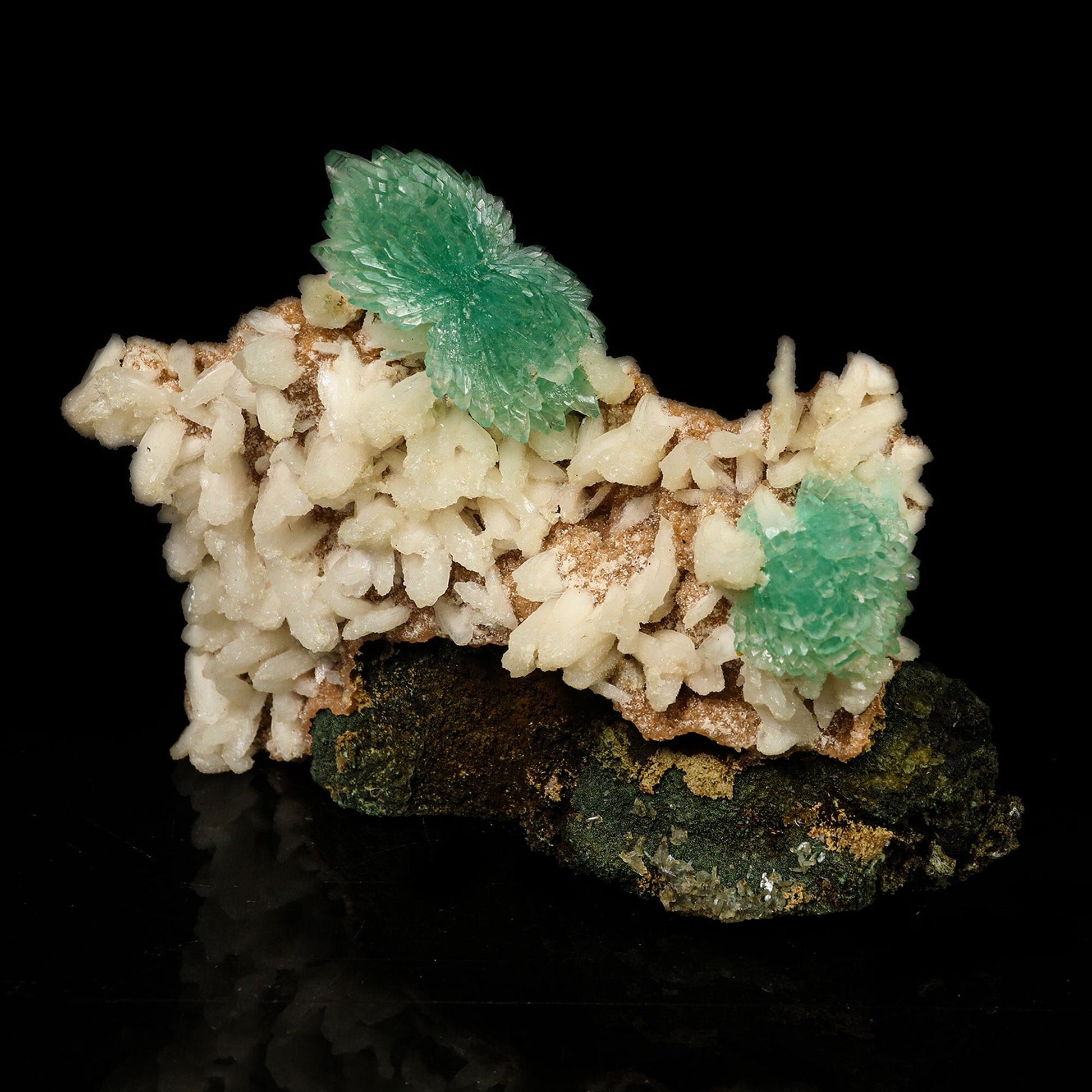 Green Apophyllite Bow with Stilbite Free Standing Natural Mineral Specimen # B 6774 Apohyllite Superb Minerals 