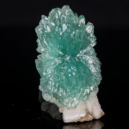 Green Apophyllite Bow with Stilbite Natural Mineral Specimen # B 6843 Apophyllite Superb Minerals 