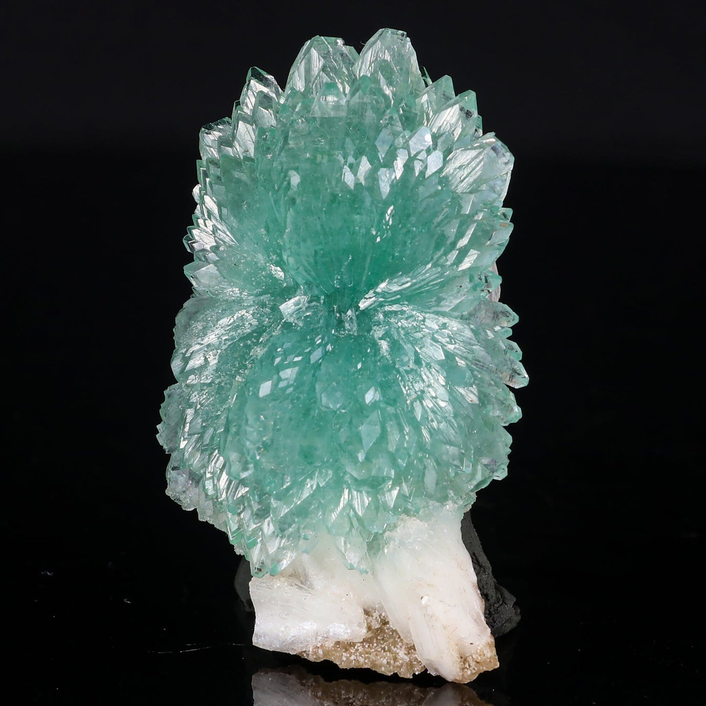 Green Apophyllite Bow with Stilbite Natural Mineral Specimen # B 6843 Apophyllite Superb Minerals 