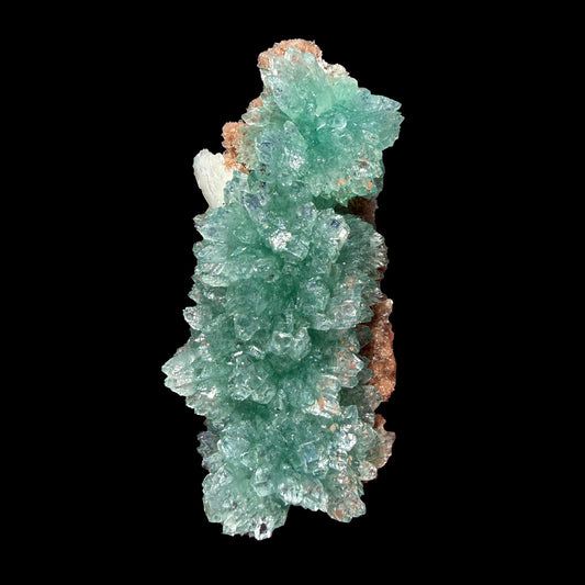 Green Apophyllite Crystal Cluster with Stilbite – Natural Indian Zeolite Mineral Specimen # DKT47 Apophyllite Superb Minerals 