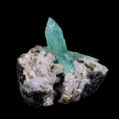 Green Apophyllite Crystal on Stilbite , Heulandite Matrix | Rare Indian Zeolite Specimen | Sharp Terminated Apophyllite Formation # G 7131 Apohyllite Superb Minerals 