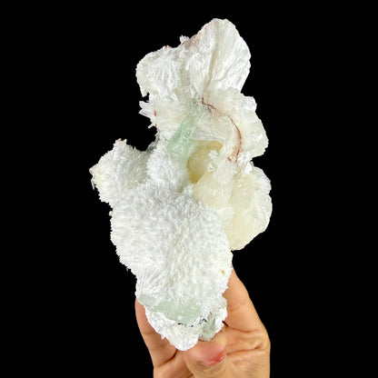 Green Apophyllite Crystal with Stilbite & Scolecite – Indian Zeolite Mineral from Nashik # DKT105 Apophyllite Superb Minerals 