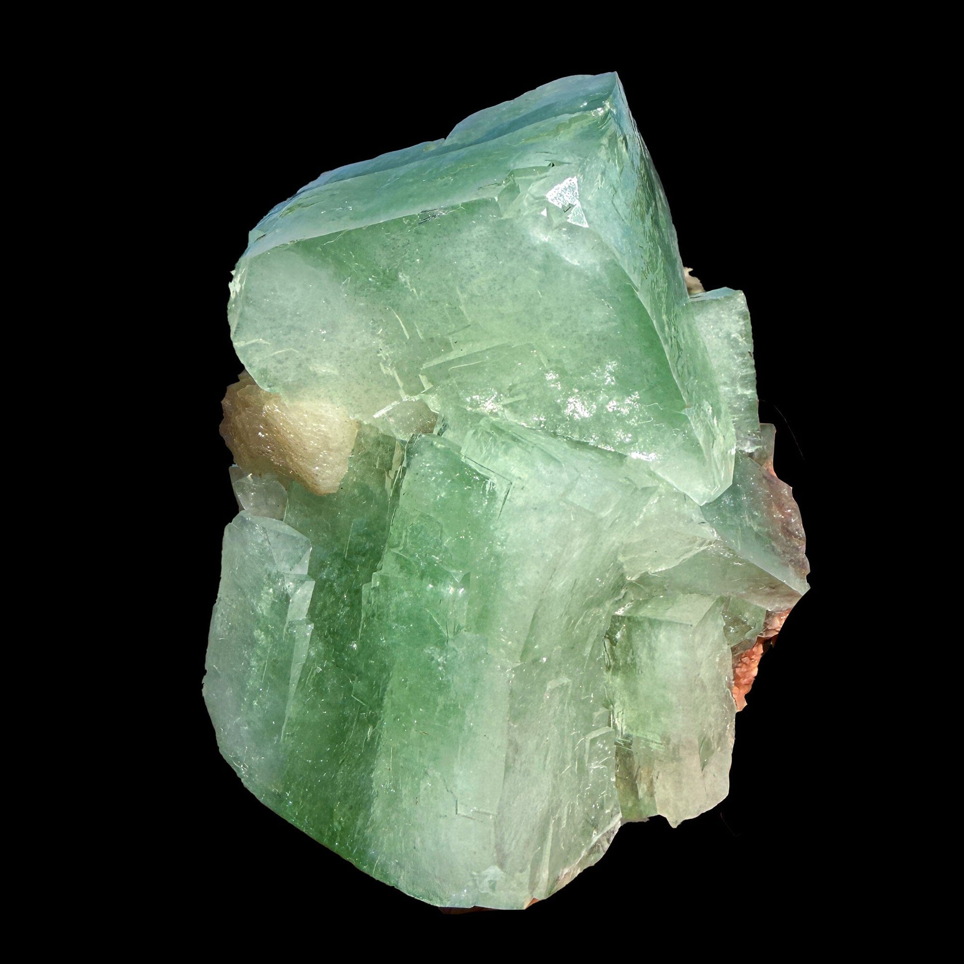 Green Apophyllite Cube with Stilbite – Natural Zeolite Mineral Specimen from Nashik, India | Raw Crystal Cluster # DKT37 Apohyllite Superb Minerals 
