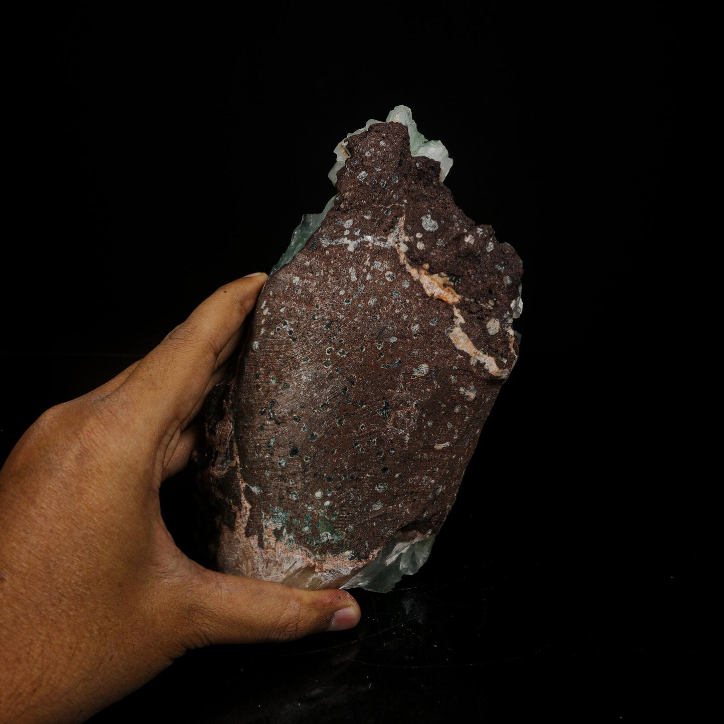 Green Apophyllite Cubes with Stilbite – Premium Zeolite Mineral Specimen from India # B 7089 Apophyllite Superb Minerals 