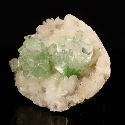 Green Apophyllite Disco Ball with Stilbite Natural Mineral Specimen # B 6832 Apohyllite Superb Minerals 