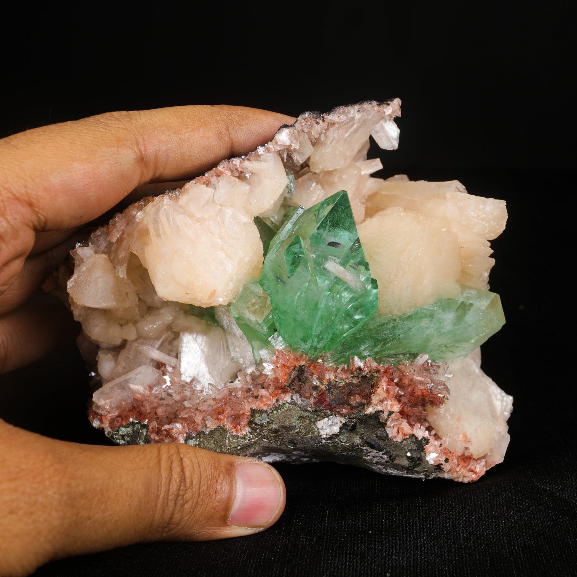 Green Apophyllite sharp terminated Natural Mineral Specimen USA # B 7016