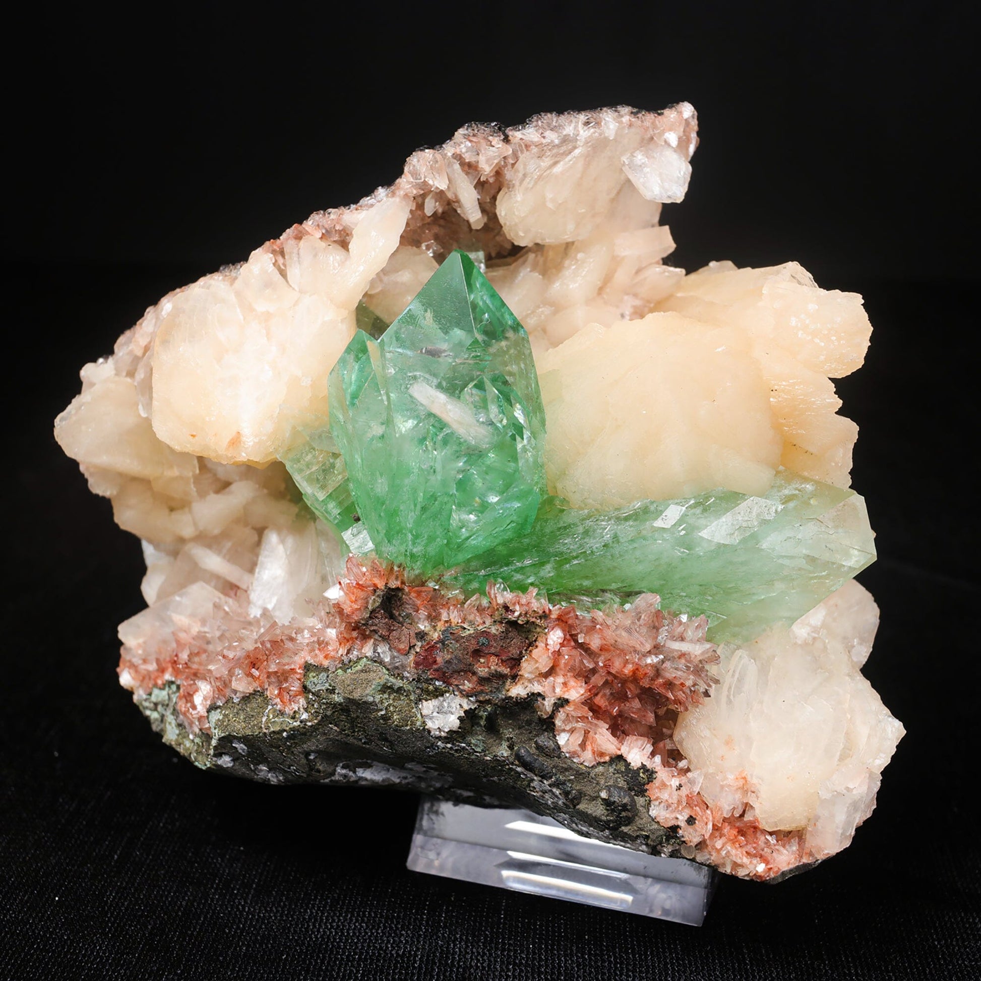 Green Apophyllite sharp terminated Natural Mineral Specimen USA # B 7016