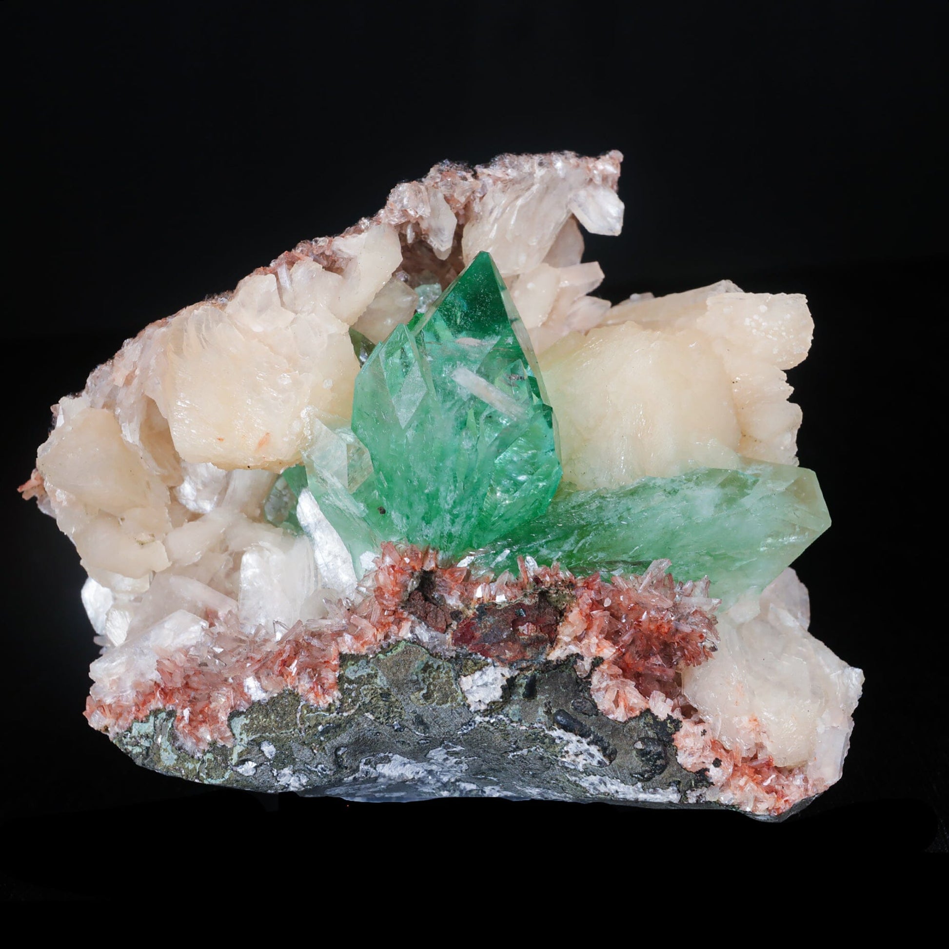 Green Apophyllite sharp terminated Natural Mineral Specimen USA # B 7016
