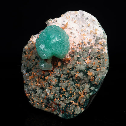 Green Apophyllite with Calcite Free standing Natural Mineral Specimen #TC24-15 Apophyllite Superb Minerals 