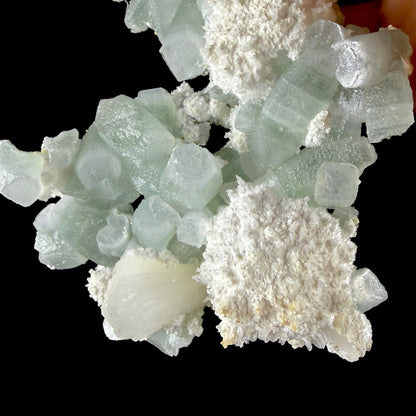 Green Apophyllite with Cotton-Ball Mordenite & Stilbite - Raw Indian Zeolite Cluster from Ahilyanagar ,India # DKT146 Apophyllite Superb Minerals 