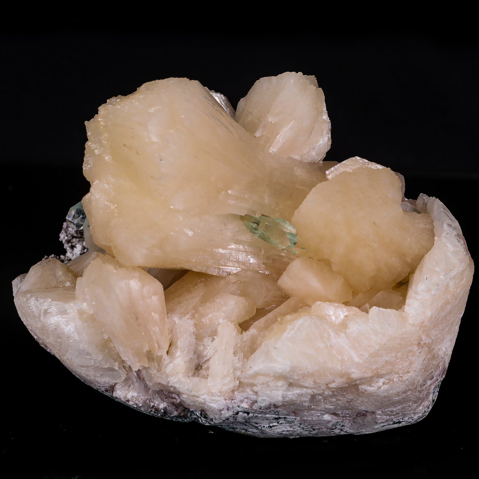 Green Apophyllite with Stilbite Natural Mineral Specimen # B 6850