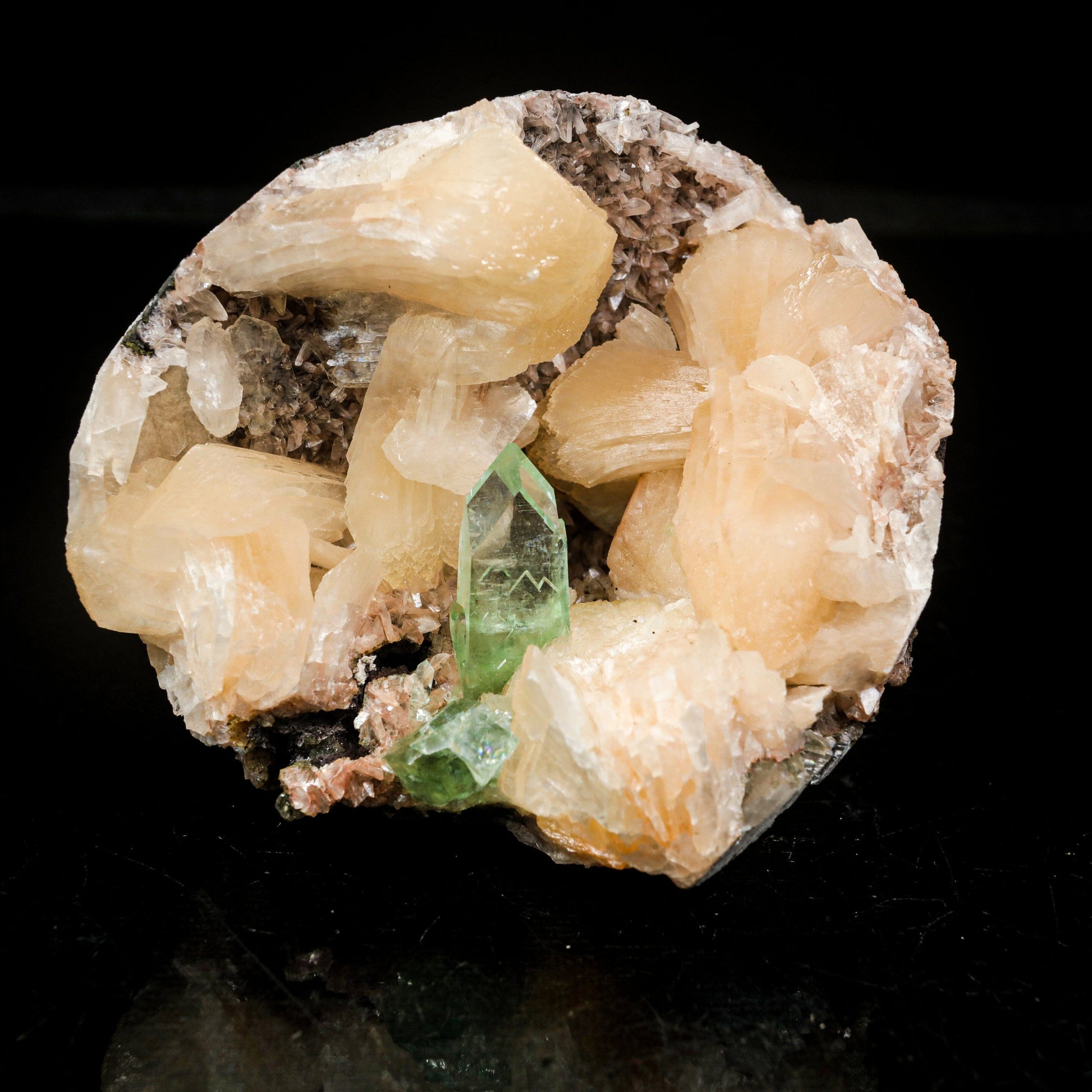 Green Apophyllite With Stilbite Natural Mineral Specimen # B 7057 Apohyllite Superb Minerals 