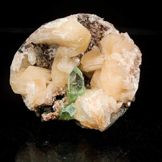 Green Apophyllite With Stilbite Natural Mineral Specimen # B 7057 Apohyllite Superb Minerals 