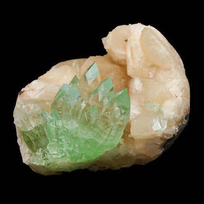 Green Apophyllite With Stilbite Natural Mineral Specimen # B 7059 Apohyllite Superb Minerals 