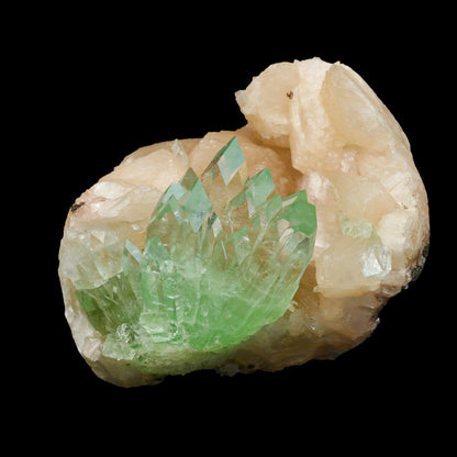 Green Apophyllite With Stilbite Natural Mineral Specimen # B 7059 Apohyllite Superb Minerals 