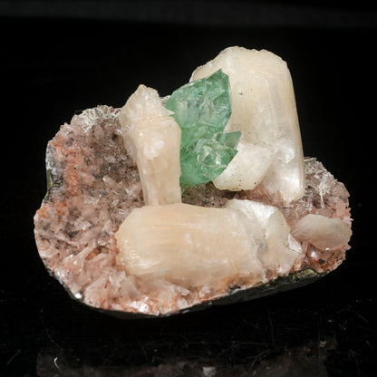 Green Apophyllite With Stilbite Natural Mineral Specimen # B 7064 Apohyllite Superb Minerals 