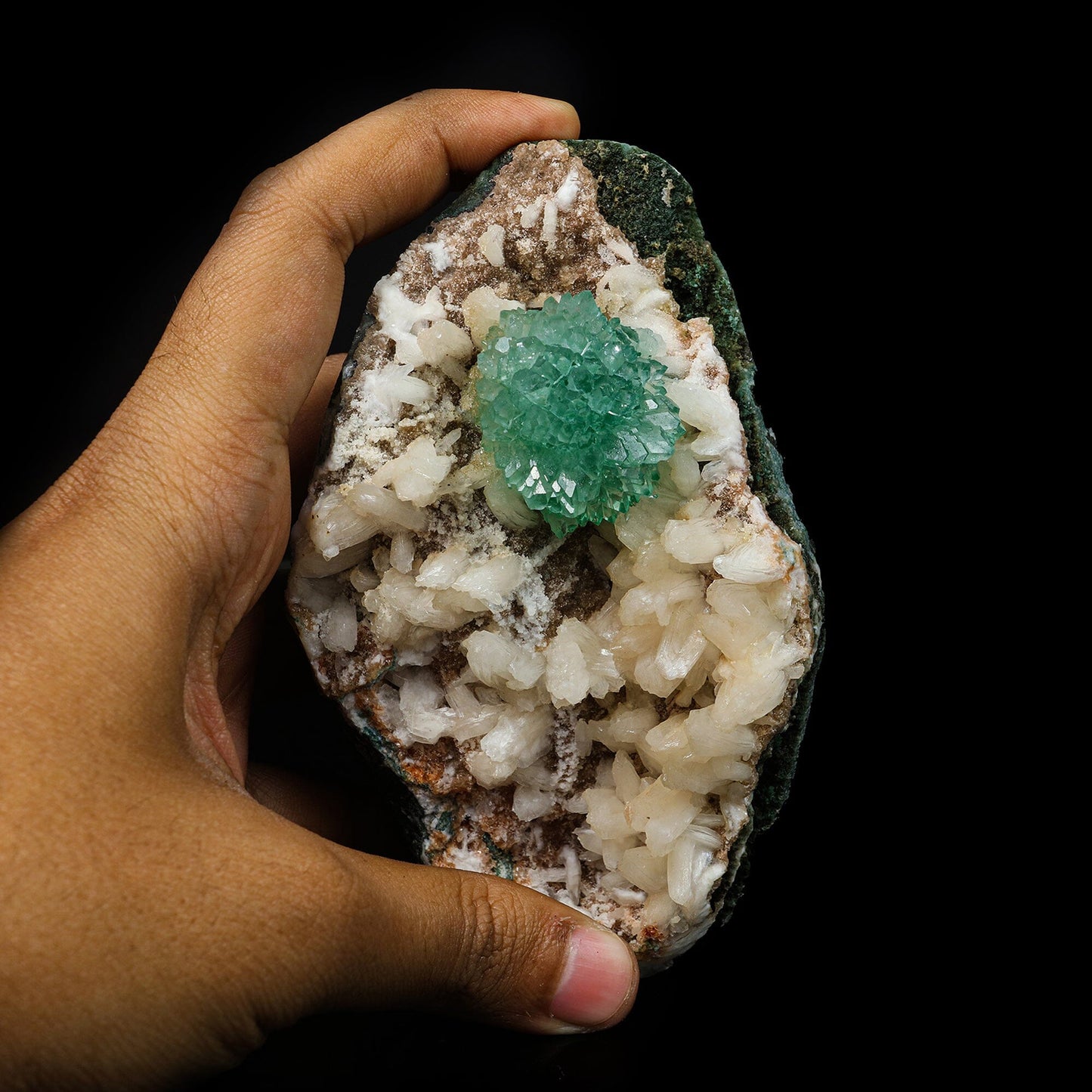 Green Apophyllite with Stilbite Natural Mineral Specimen #TC24-30 Apophylite Superb Minerals 