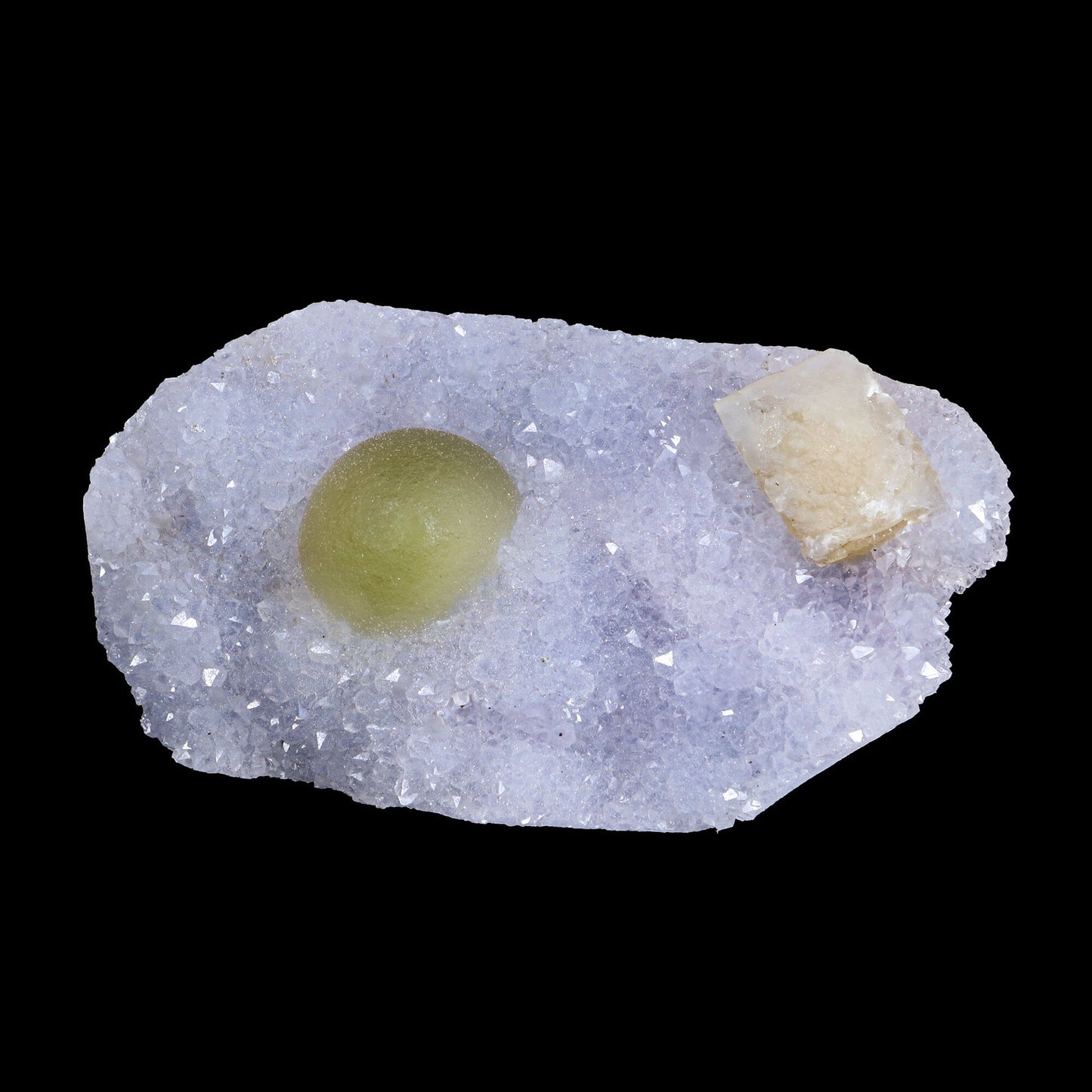 Green Botryoidal Fluorite with Calcite on Quartz Matrix – Freestanding Natural Mineral Specimen from Nashik # B 7189 Fluorite Superb Minerals 