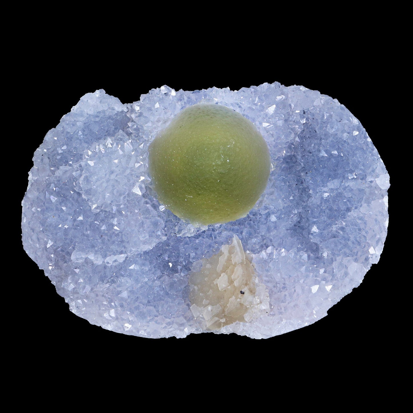 Green Botryoidal Fluorite with Calcite on Quartz Matrix – Freestanding Natural Mineral Specimen from Nashik # B 7192 Fluorite Superb Minerals 