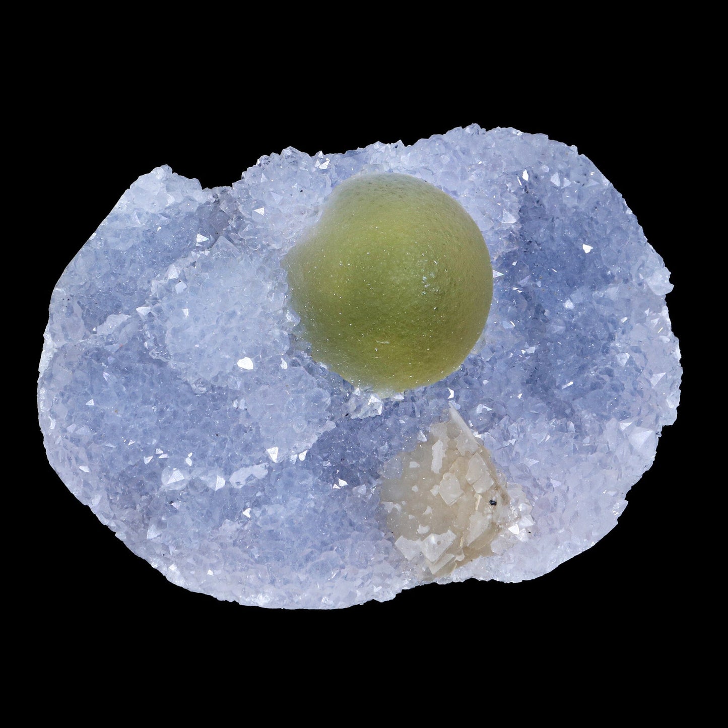 Green Botryoidal Fluorite with Calcite on Quartz Matrix – Freestanding Natural Mineral Specimen from Nashik # B 7192 Fluorite Superb Minerals 