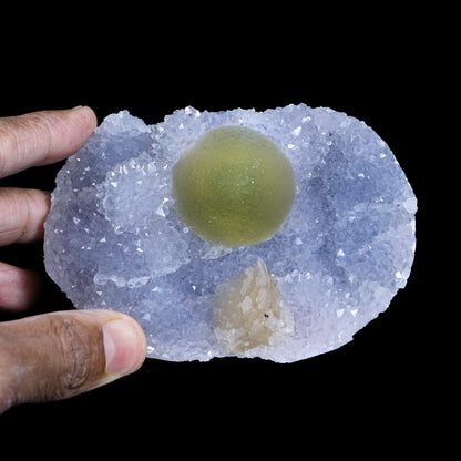 Green Botryoidal Fluorite with Calcite on Quartz Matrix – Freestanding Natural Mineral Specimen from Nashik # B 7192 Fluorite Superb Minerals 