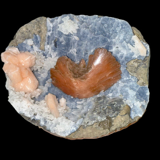 Heulandite and Stilbite on Chalcedony | SELF STANDING | High Quality Mineral | Indian Mineral | Superb Minerals Heulandite Superb Minerals 