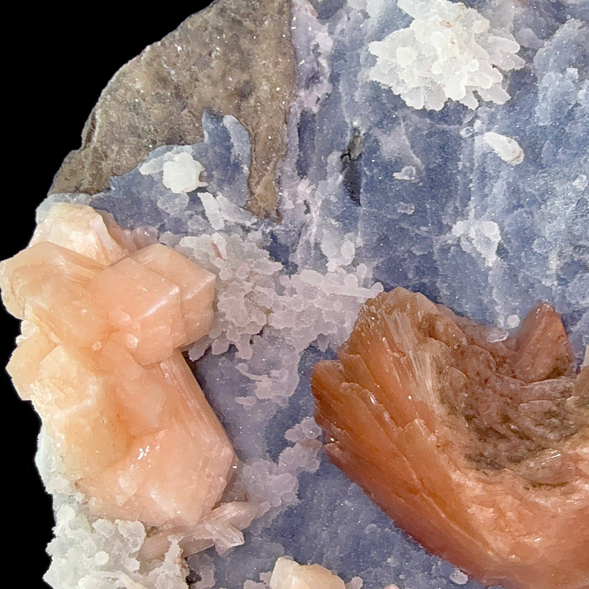 Heulandite and Stilbite on Chalcedony | SELF STANDING | High Quality Mineral | Indian Mineral | Superb Minerals Heulandite Superb Minerals 