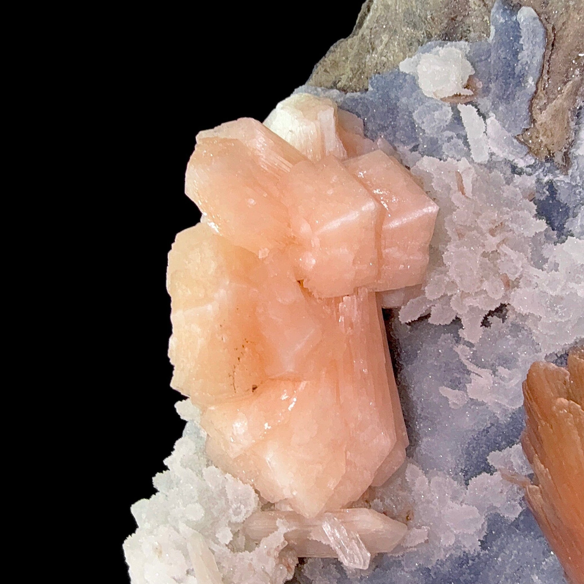 Heulandite and Stilbite on Chalcedony | SELF STANDING | High Quality Mineral | Indian Mineral | Superb Minerals Heulandite Superb Minerals 