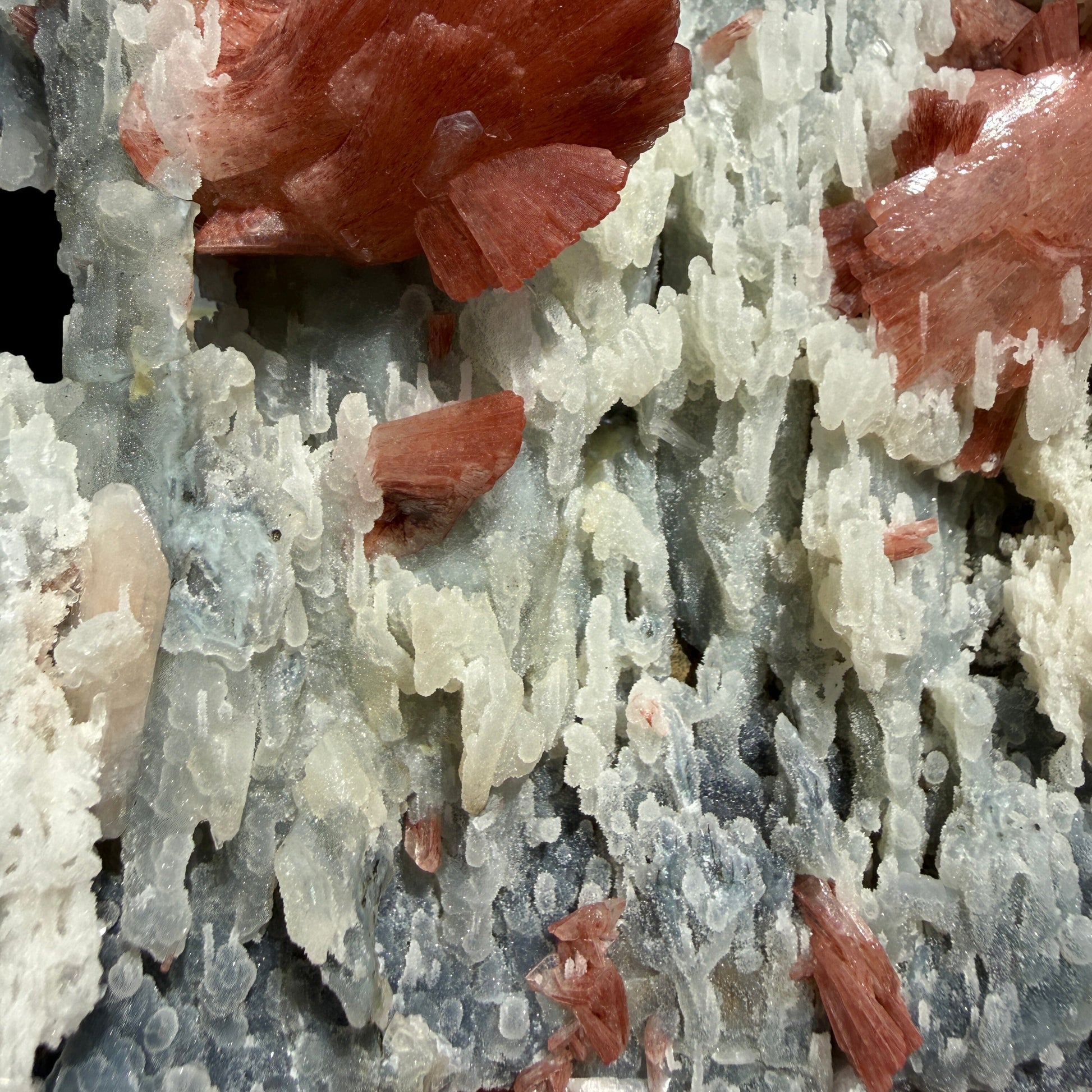 Heulandite on Blue Chalcedony – Rare Natural Indian Zeolite Mineral Specimen from Maharashtra DKT77 Heulandite Superb Minerals 