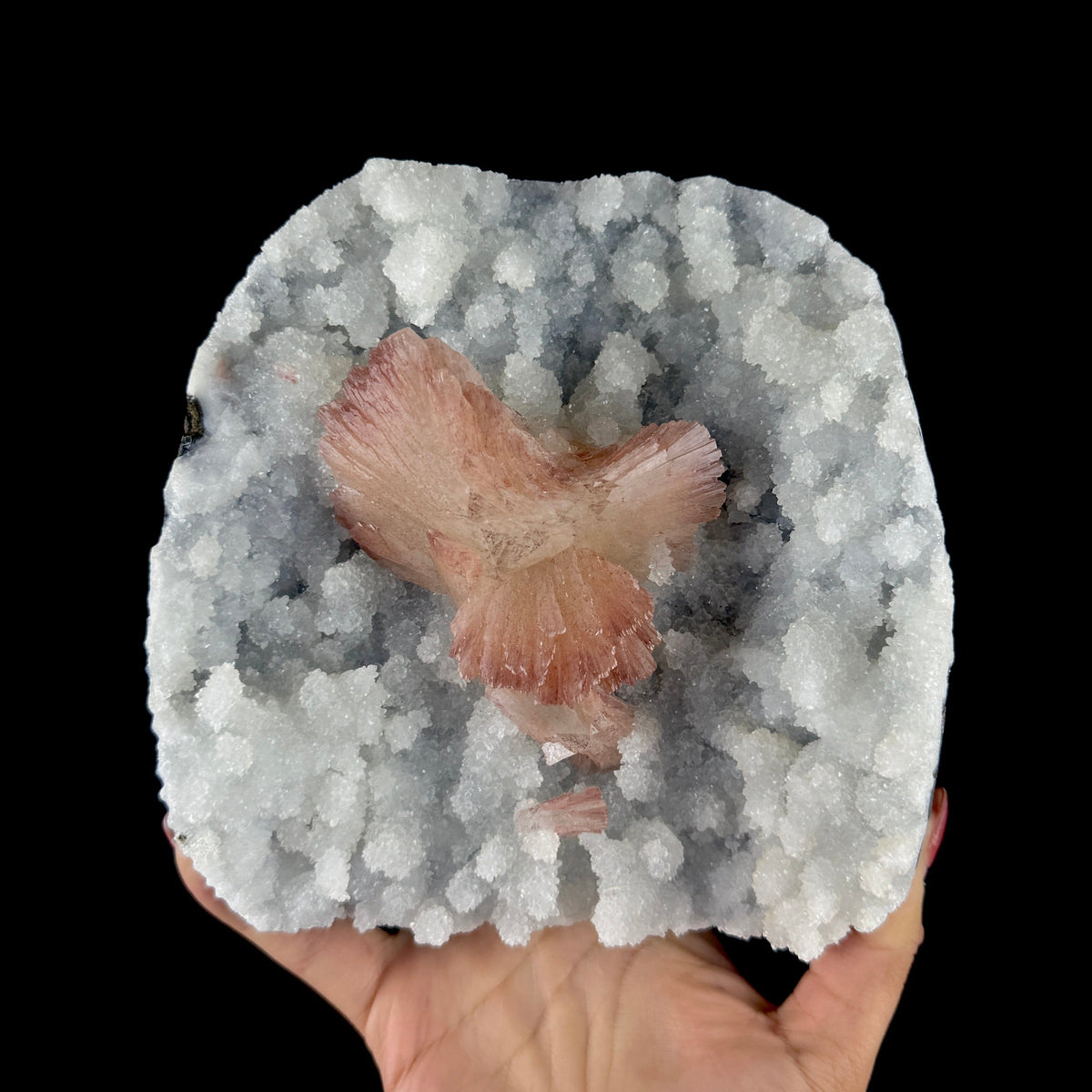 Heulandite on Sparkling Chalcedony Matrix – Indian Zeolite Mineral from Jalgaon # DKT203 Heulandite Superb Minerals 
