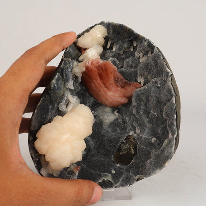 Heulandite Petals with Stilbite in Chalcedony geode Natural Mineral Specimen # B 6608 Heulandite Superb Minerals