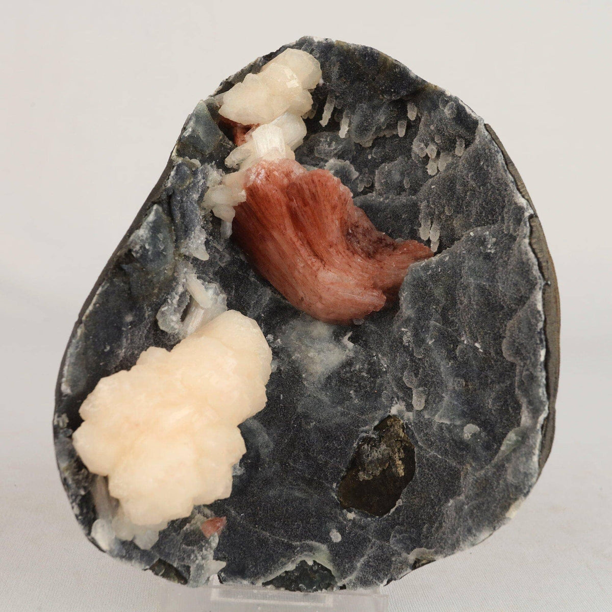 Heulandite Petals with Stilbite in Chalcedony geode Natural Mineral Specimen # B 6608 Heulandite Superb Minerals