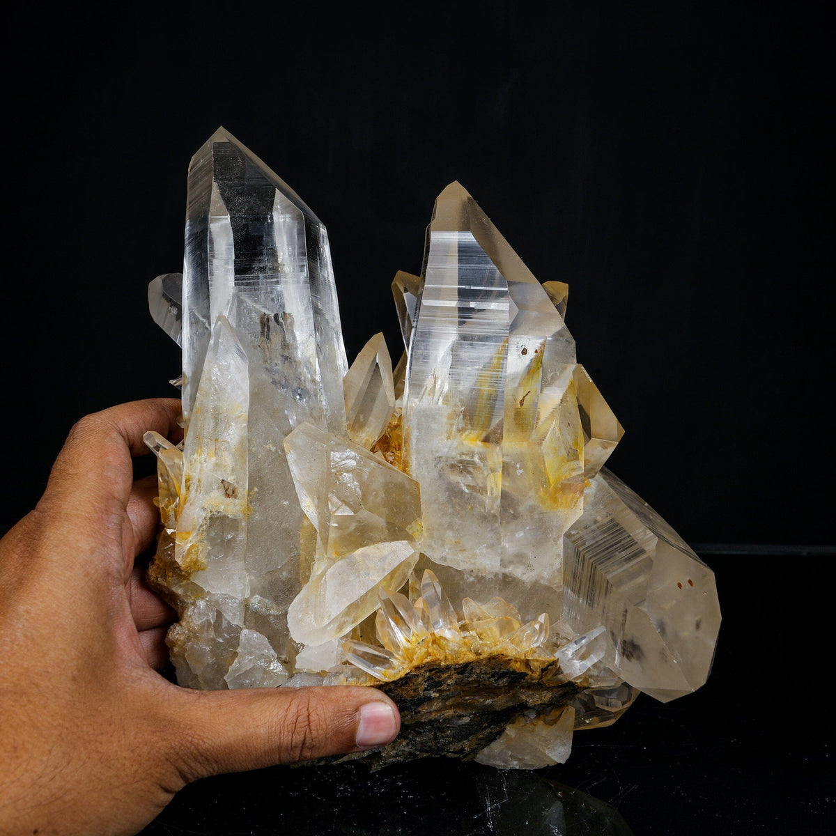 High-Clarity Himalayan Clear Quartz Crystal Cluster – Terminated Lemurian-Style Points – # B 7243 QUARTZ Superb Minerals 