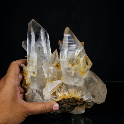 High-Clarity Himalayan Clear Quartz Crystal Cluster – Terminated Lemurian-Style Points – # B 7243 QUARTZ Superb Minerals 