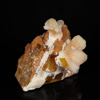 Honey Calcite with Stilbite, Heulandite & Mordenite - Multi-Mineral Collector Specimen from Madhya Pradesh # B 7219 Calcite Superb Minerals 