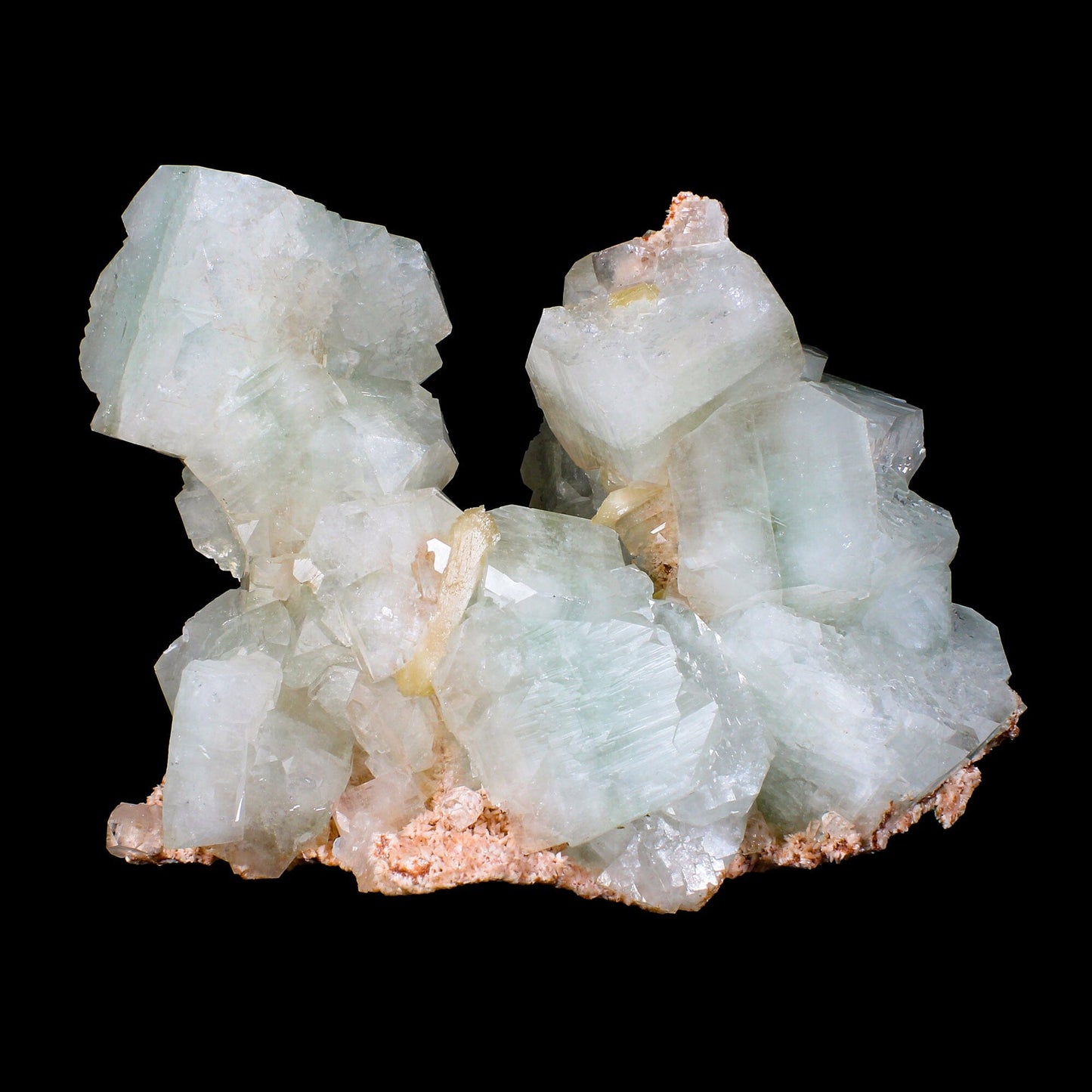 Huge Green Apophyllite Cubes with Heulandite – Freestanding Natural Mineral Specimen from Nashik # B 7177 Apophylite Superb Minerals 