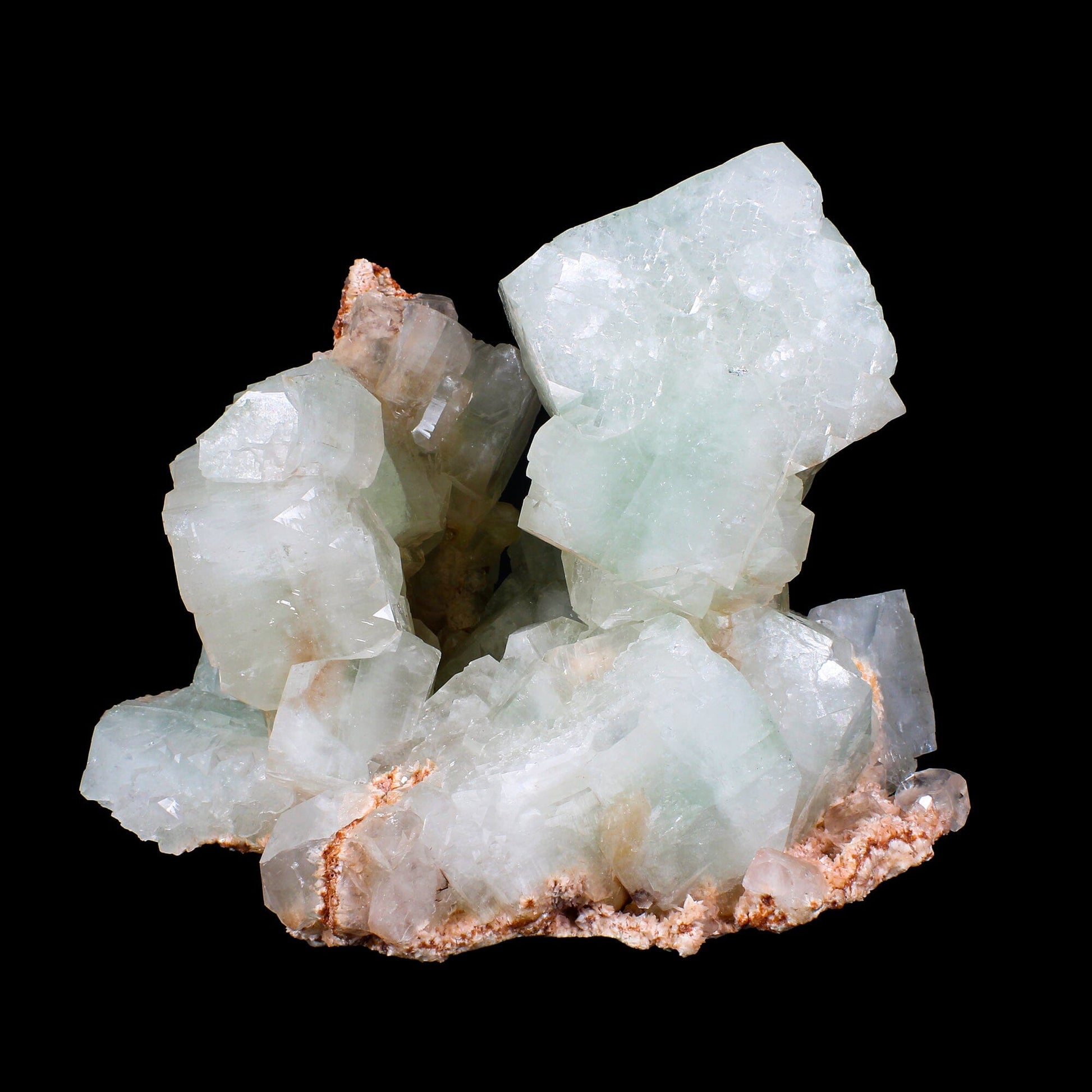 Huge Green Apophyllite Cubes with Heulandite – Freestanding Natural Mineral Specimen from Nashik # B 7177 Apophylite Superb Minerals 