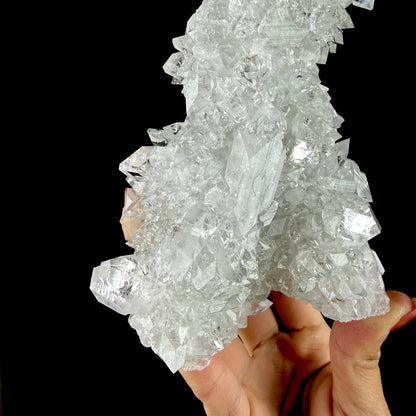 Icy Clear Apophyllite Cluster with Stilbite – Zeolite Mineral from Jalgaon,India # DKT127 Apophyllite Superb Minerals 