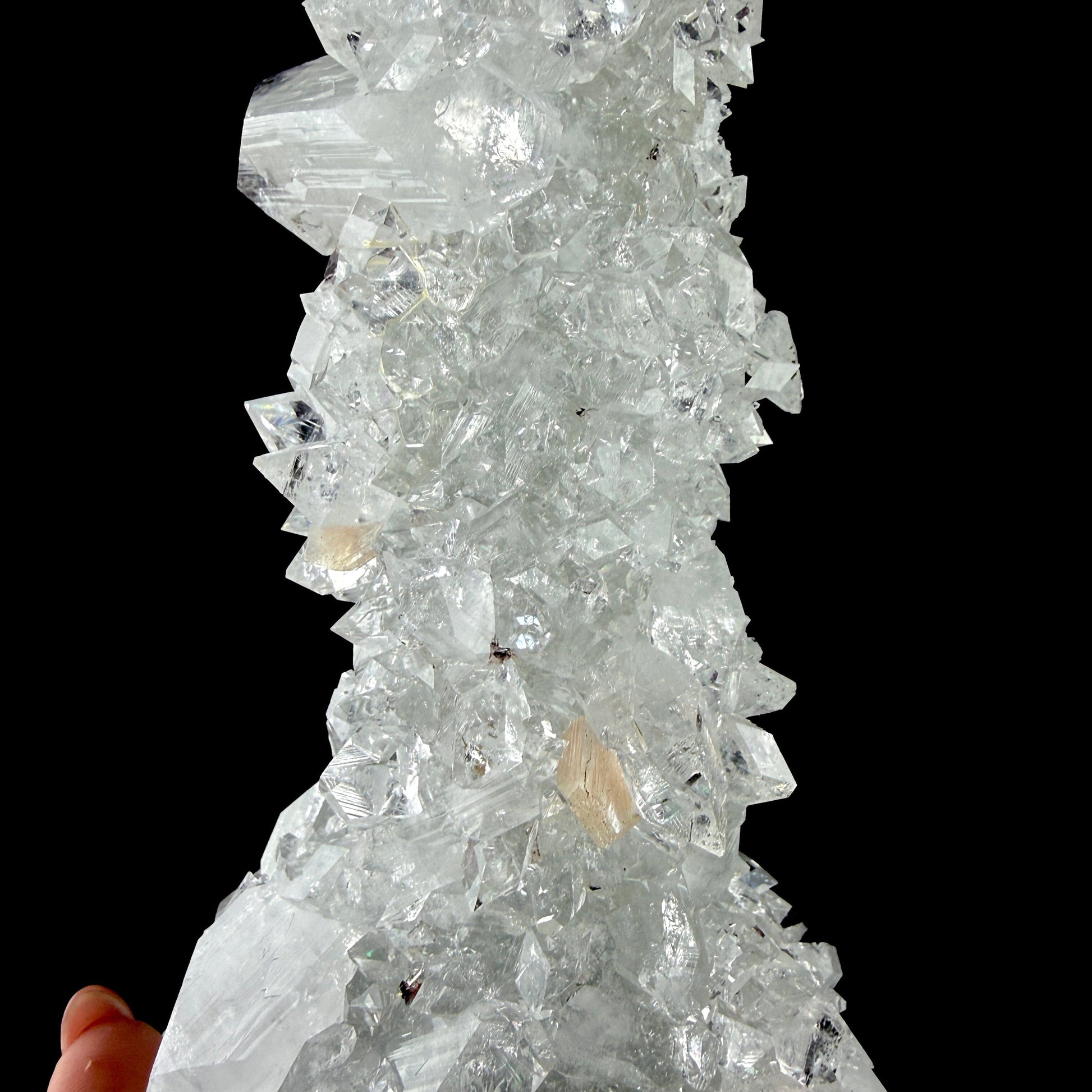 Icy Clear Apophyllite Cluster with Stilbite – Zeolite Mineral from Jalgaon,India # DKT127 Apophyllite Superb Minerals 