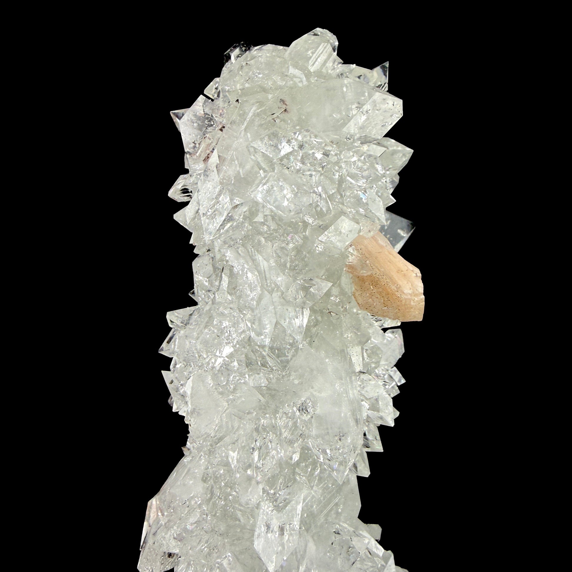 Icy Clear Apophyllite Cluster with Stilbite – Zeolite Mineral from Jalgaon,India # DKT127 Apophyllite Superb Minerals 