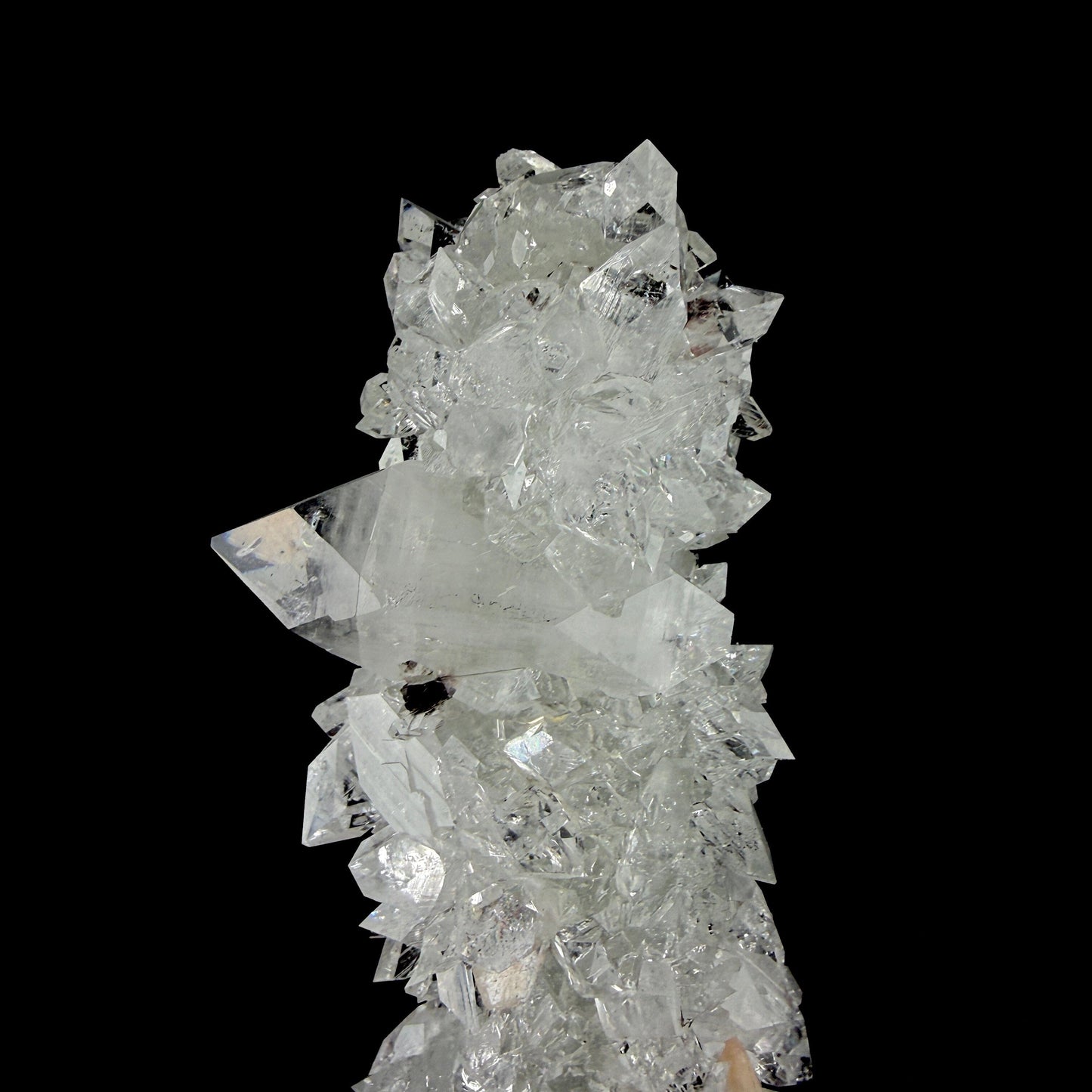 Icy Clear Apophyllite Cluster with Stilbite – Zeolite Mineral from Jalgaon,India # DKT127 Apophyllite Superb Minerals 
