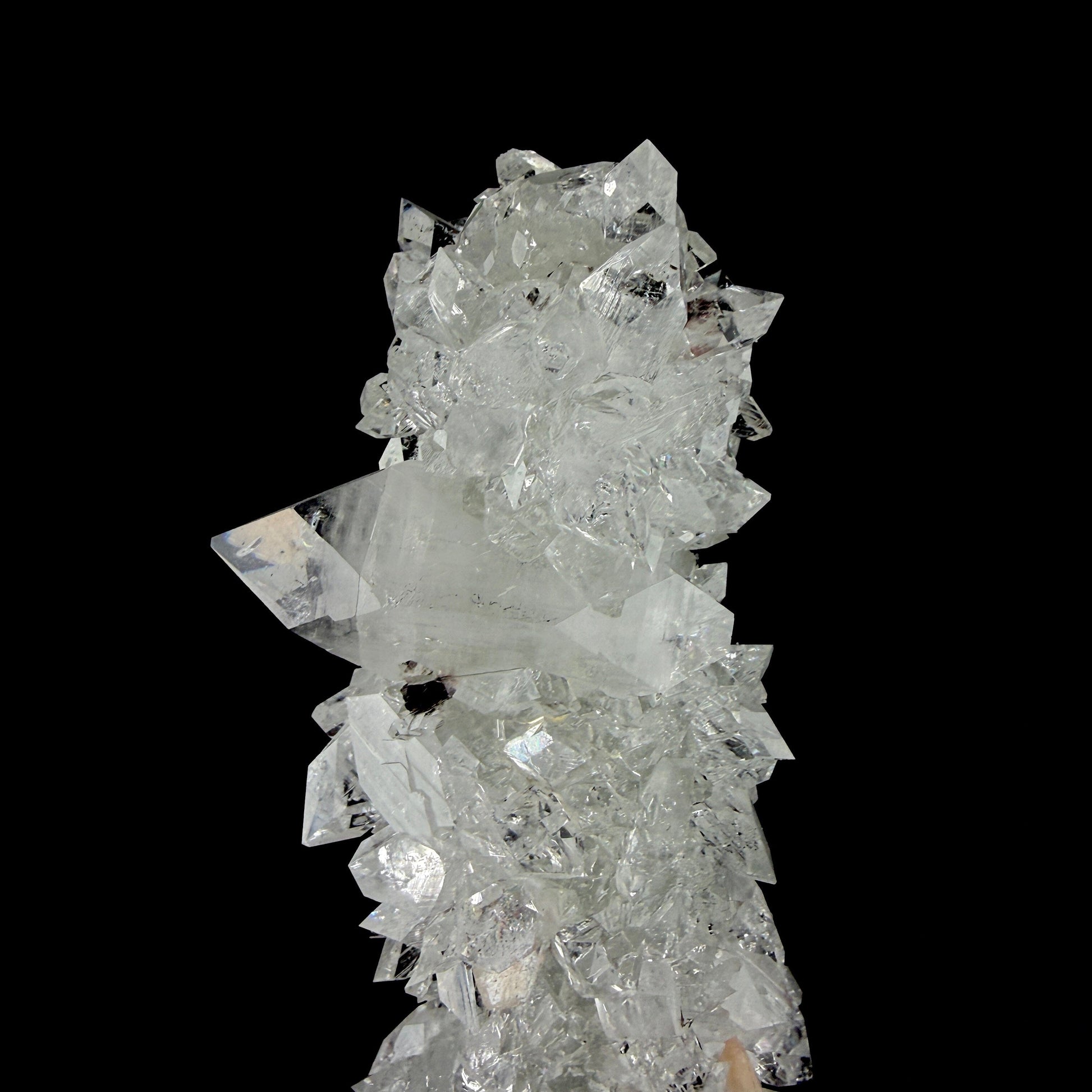 Icy Clear Apophyllite Cluster with Stilbite – Zeolite Mineral from Jalgaon,India # DKT127 Apophyllite Superb Minerals 
