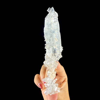 Icy Clear Apophyllite Cluster with Stilbite – Zeolite Mineral from Jalgaon,India # DKT145 Apophyllite Superb Minerals 