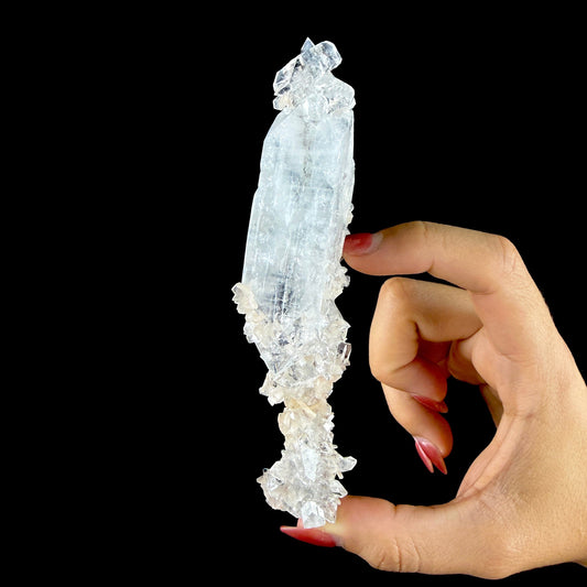 Icy Clear Apophyllite Cluster with Stilbite – Zeolite Mineral from Jalgaon,India # DKT145 Apophyllite Superb Minerals 