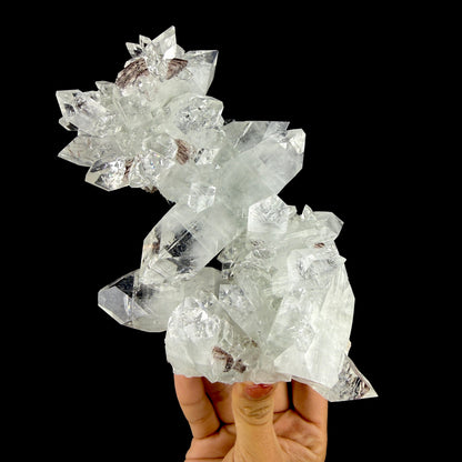 Icy Clear Apophyllite Crystals with Heulandite – Indian Zeolite Specimen from Jalgaon # DKT103 Apophyllite Superb Minerals 