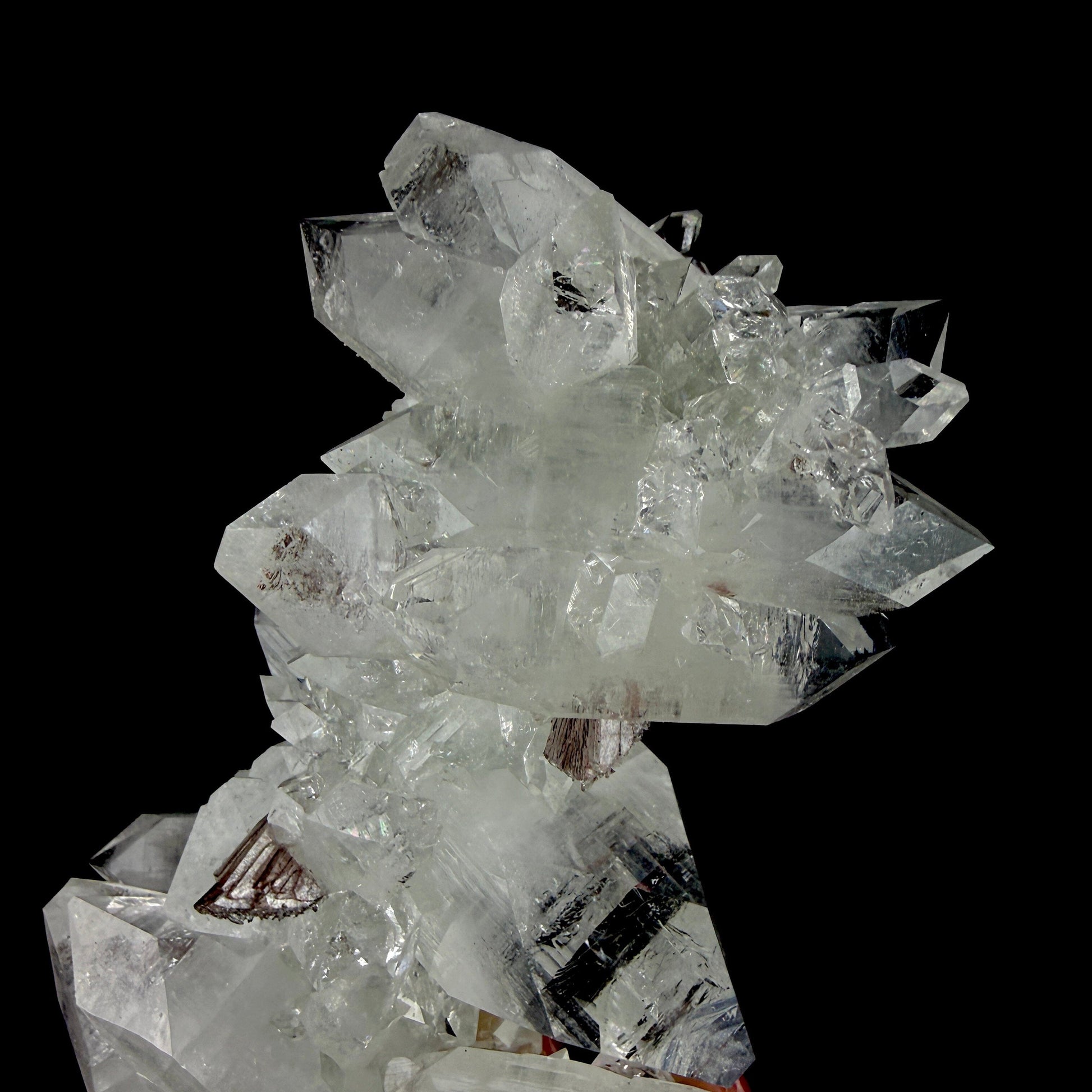 Icy Clear Apophyllite Crystals with Heulandite – Indian Zeolite Specimen from Jalgaon # DKT103 Apophyllite Superb Minerals 