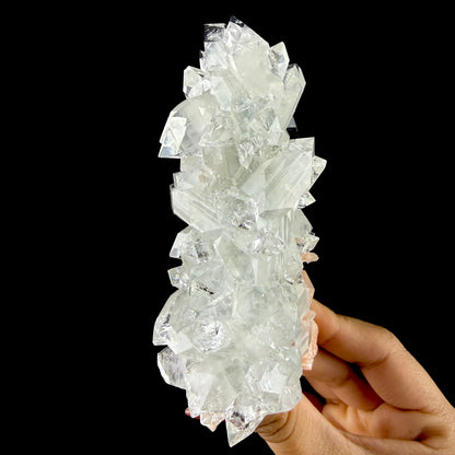 Icy Clear Apophyllite Pyramid Cluster with Stilbite – Zeolite Mineral Specimen from Jalgaon,India # DKT95 Apophyllite Superb Minerals 