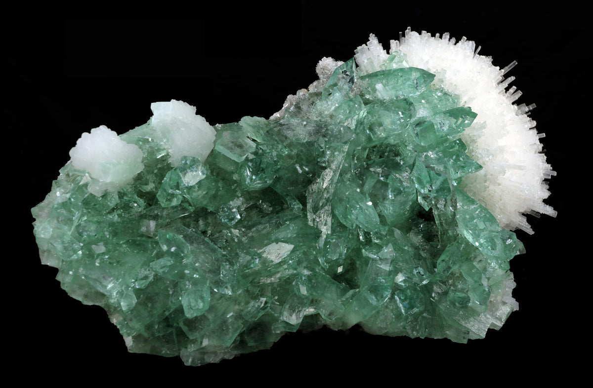Green Apophyllite with Scolecite Spray and Stilbite - #20T01