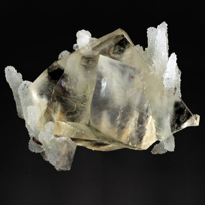 Calcite with Stilbite on Chalcedony - #20T21